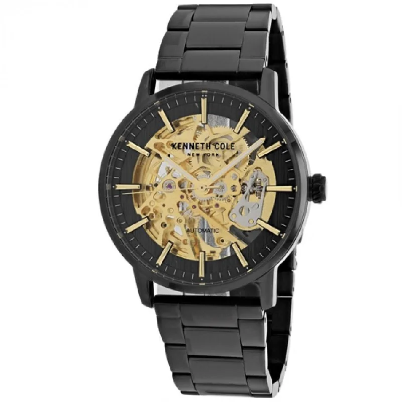 Vivid dial watches-Kenneth Cole Men's KC50112007 Classic Black Stainless Steel Watch