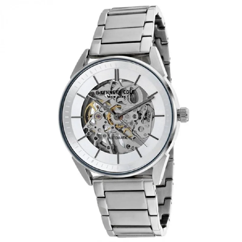 Daily pure watches-Kenneth Cole Men's KC50192006 Skeleton Stainless Steel Watch