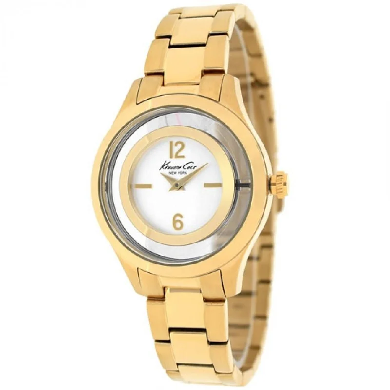 Quartz band watches-Kenneth Cole Women's 10026946 Classic Gold-Tone Stainless Steel Watch