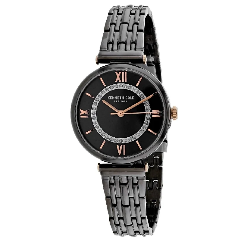 Thick face watches-Kenneth Cole Women's KC50260006 Classic Black Stainless Steel Watch