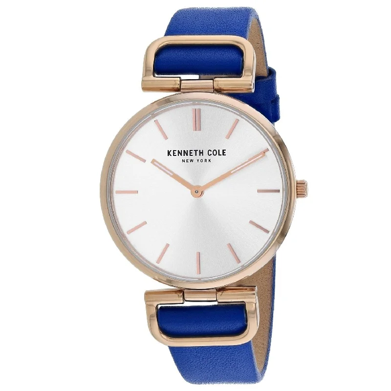 Old leather watches-Kenneth Cole Women's KC50509002 Classic Blue Leather Watch