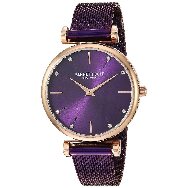 Fine quartz watches-Kenneth Cole Women's KC50542003 Classic Purple Stainless Steel Watch