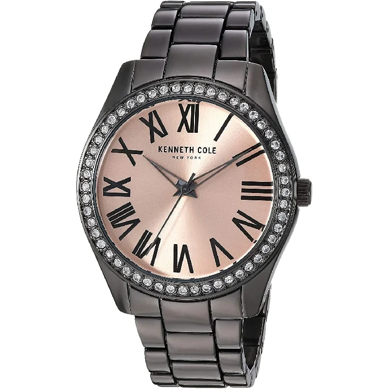 Thick strap watches-Kenneth Cole Women's KC50664005 Classic Grey Alloy Watch