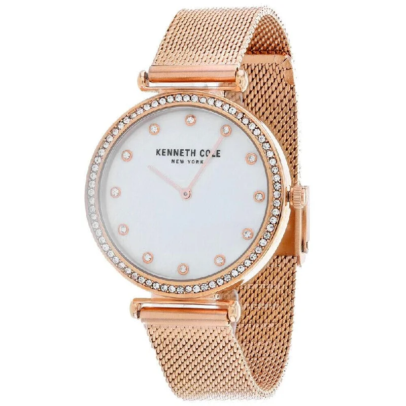 Pure round watches-Kenneth Cole Women's KC50927004 Classic Rose Gold-Tone Stainless Steel Watch