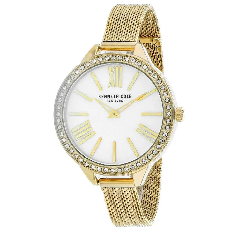 Gloss black watches-Kenneth Cole Women's KC50939004 Classic Gold-Tone Stainless Steel Watch