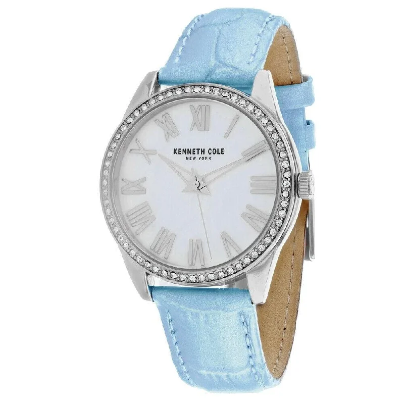 Maple wood watches-Kenneth Cole Women's KC50941002 Classic Blue Leather Watch